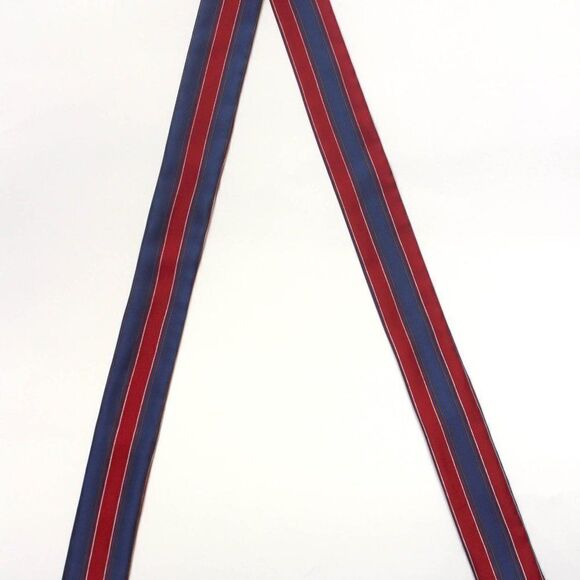 Red Blue Stripe Neckerchief Skinny Scarf - Picture 2 of 3